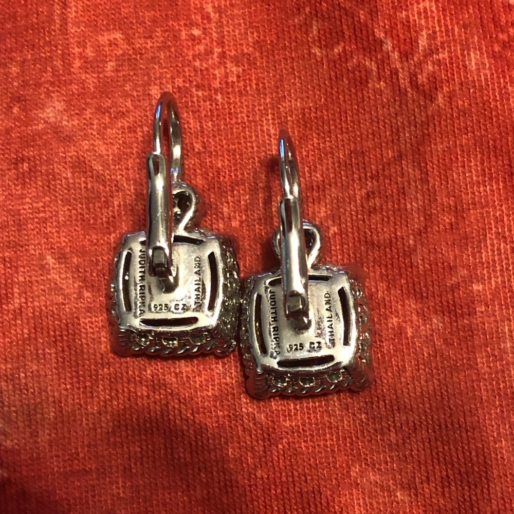 JUDITH RIPKA CANARY+DIAMONIQUE DROP EARRINGS SET IN 925 STERLING SILVER - Picture 8 of 13